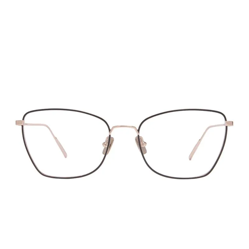 CHARLOTTE - GOLD MATTE BLACK + BLUE LIGHT TECHNOLOGY CLEAR GLASSES sold by Diff Eyewear