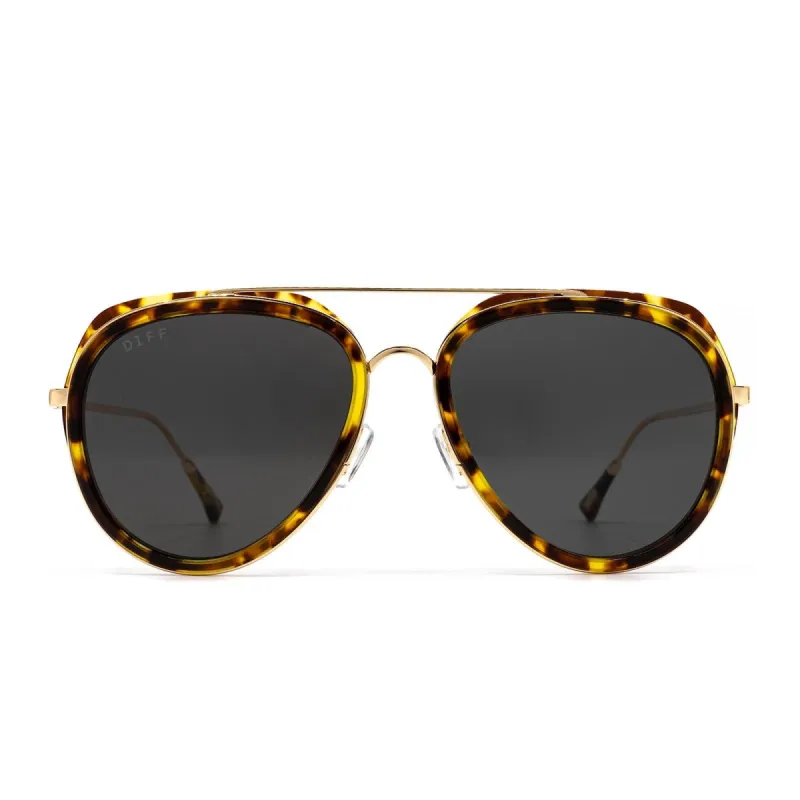 LEIGHTON - DARK TORTOISE + GOLD MIRROR SUNGLASSES sold by Diff Eyewear