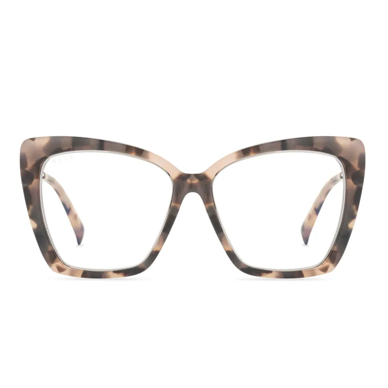 BECKY IV - HIMALAYAN TORTOISE + BLUE LIGHT GLASSES sold by Diff Eyewear