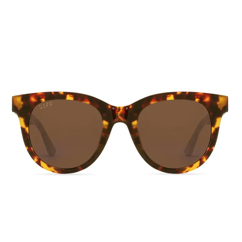 SHAY - AMBER TORTOISE + BROWN SUNGLASSES sold by Diff Eyewear