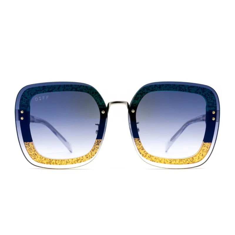 GWEN - SILVER + BLUE SUNGLASSES sold by Diff Eyewear