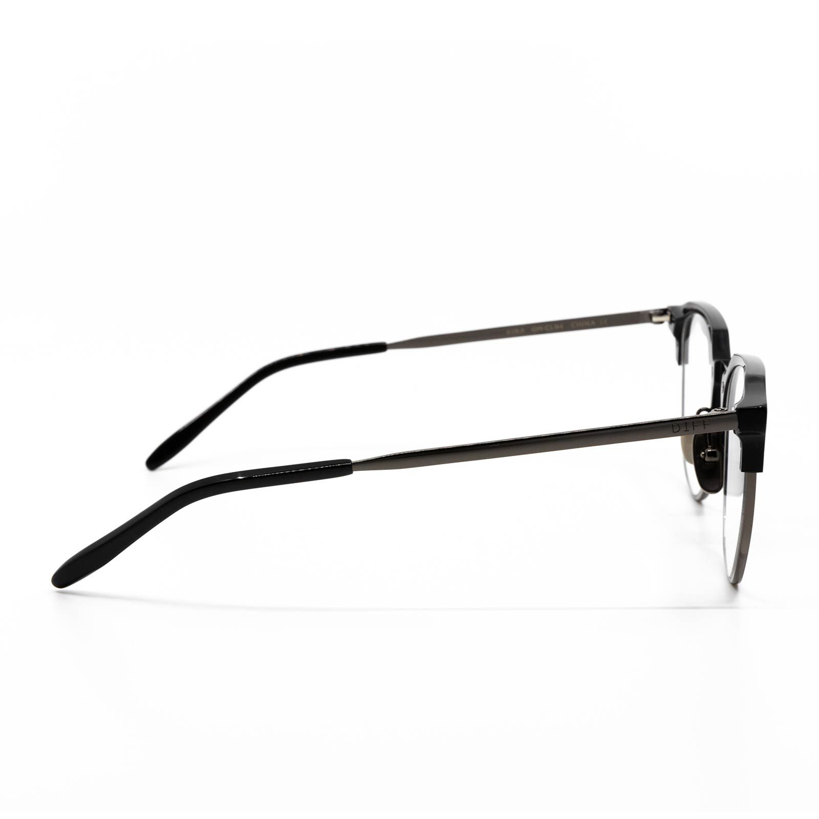 KIRA - GUNMETAL BLACK + CLEAR GLASSES sold by Diff Eyewear product image thumbnail 3