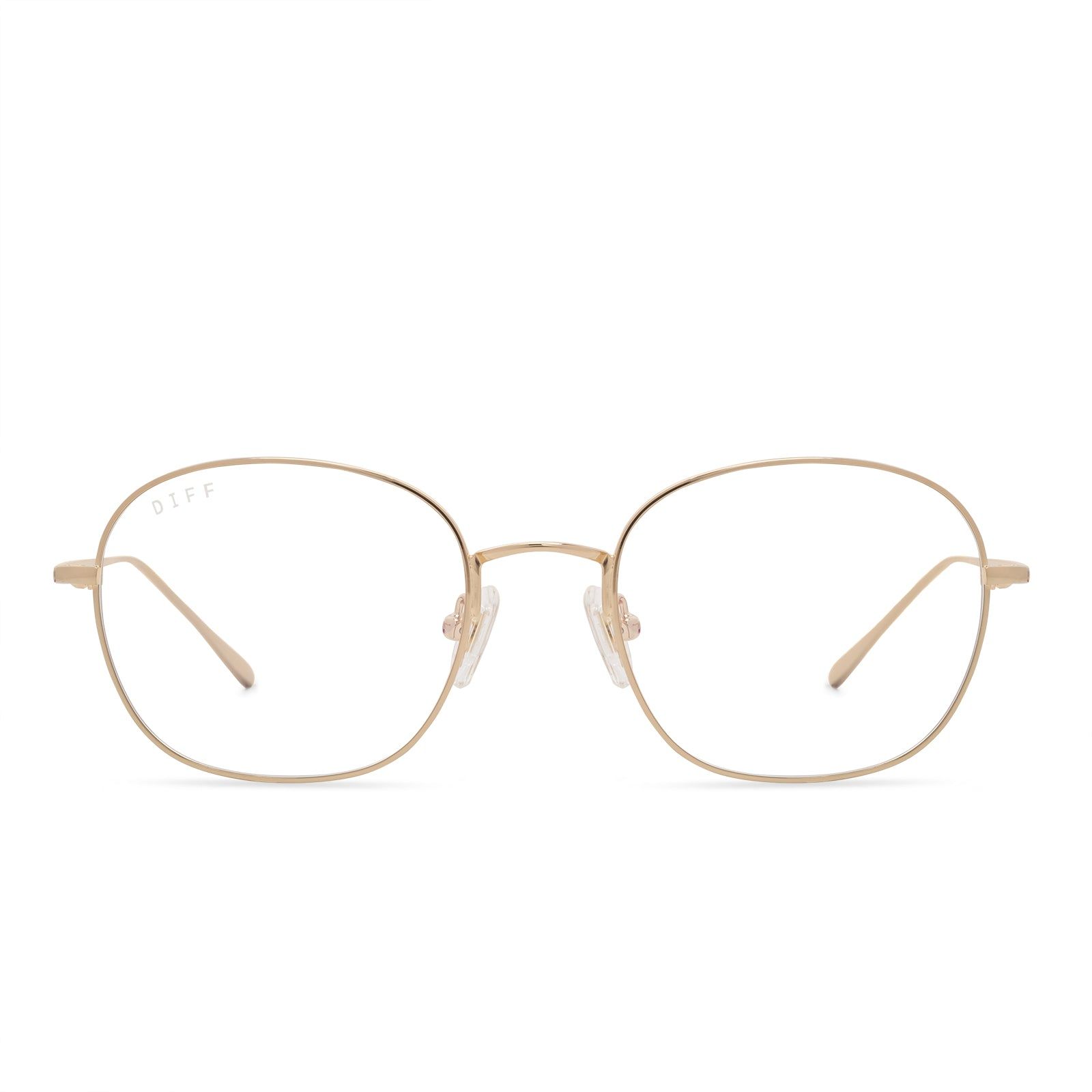 REID - GOLD + CLEAR GLASSES sold by Diff Eyewear