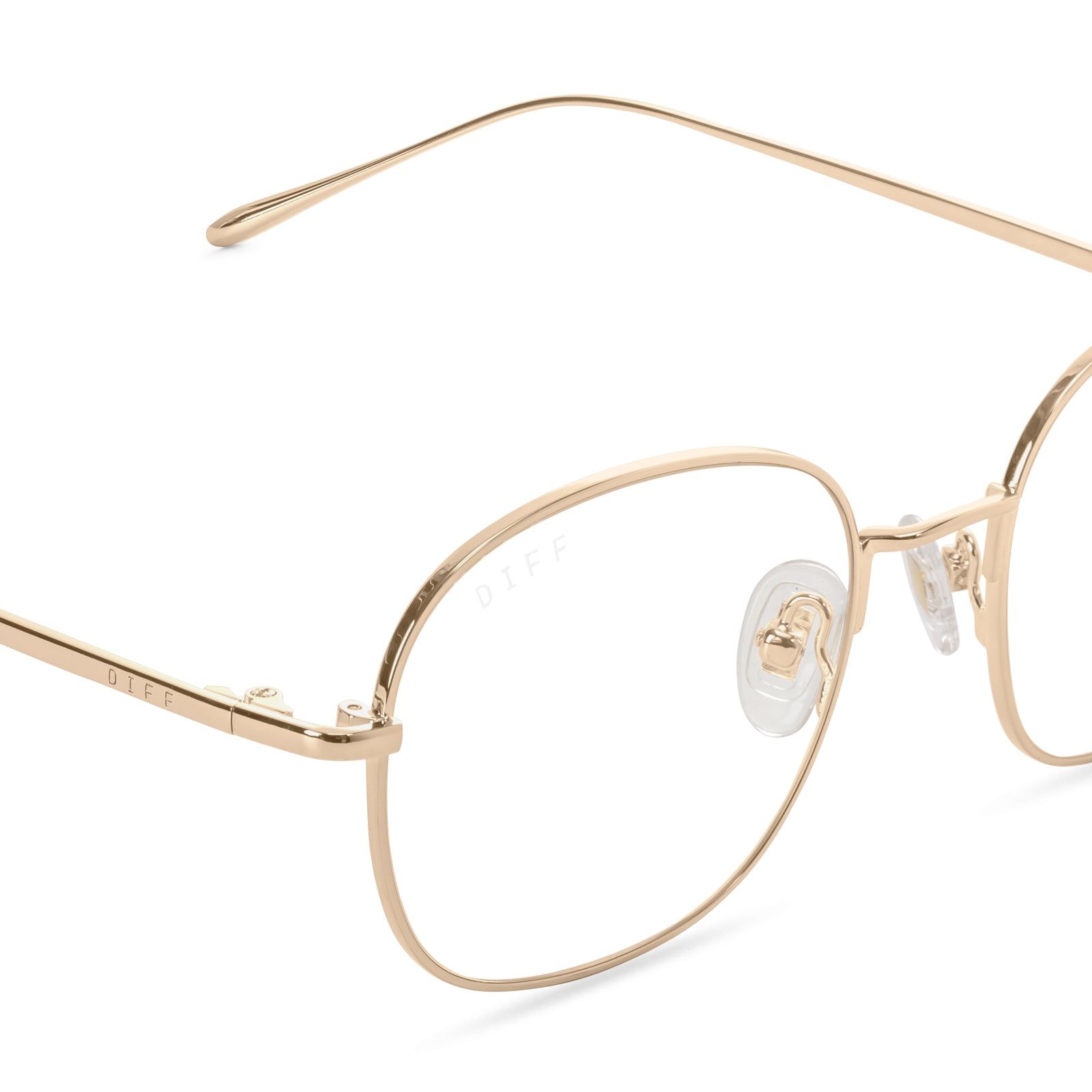 REID - GOLD + CLEAR GLASSES sold by Diff Eyewear product image thumbnail 3