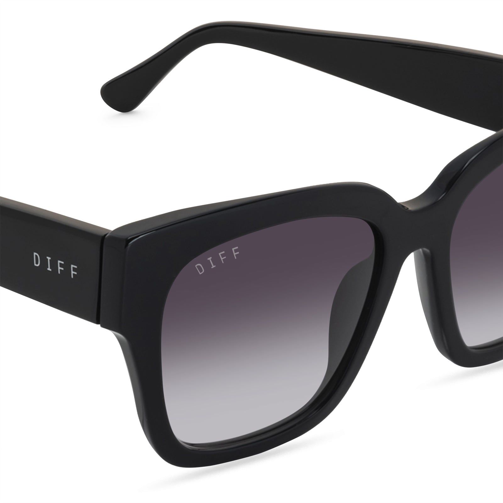 BELLA II - BLACK + GREY GRADIENT SHARP SUNGLASSES sold by Diff Eyewear product image thumbnail 4