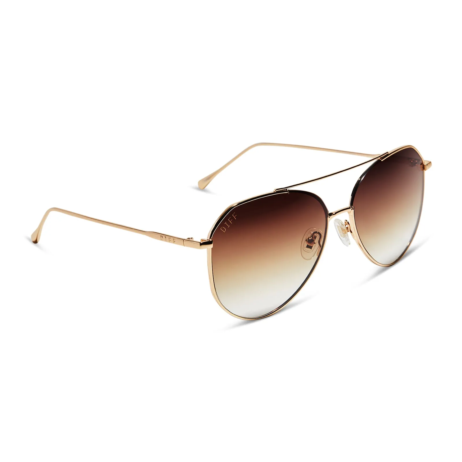 JANE - GOLD + BROWN GRADIENT SHARP SUNGLASSES sold by Diff Eyewear product image thumbnail 2