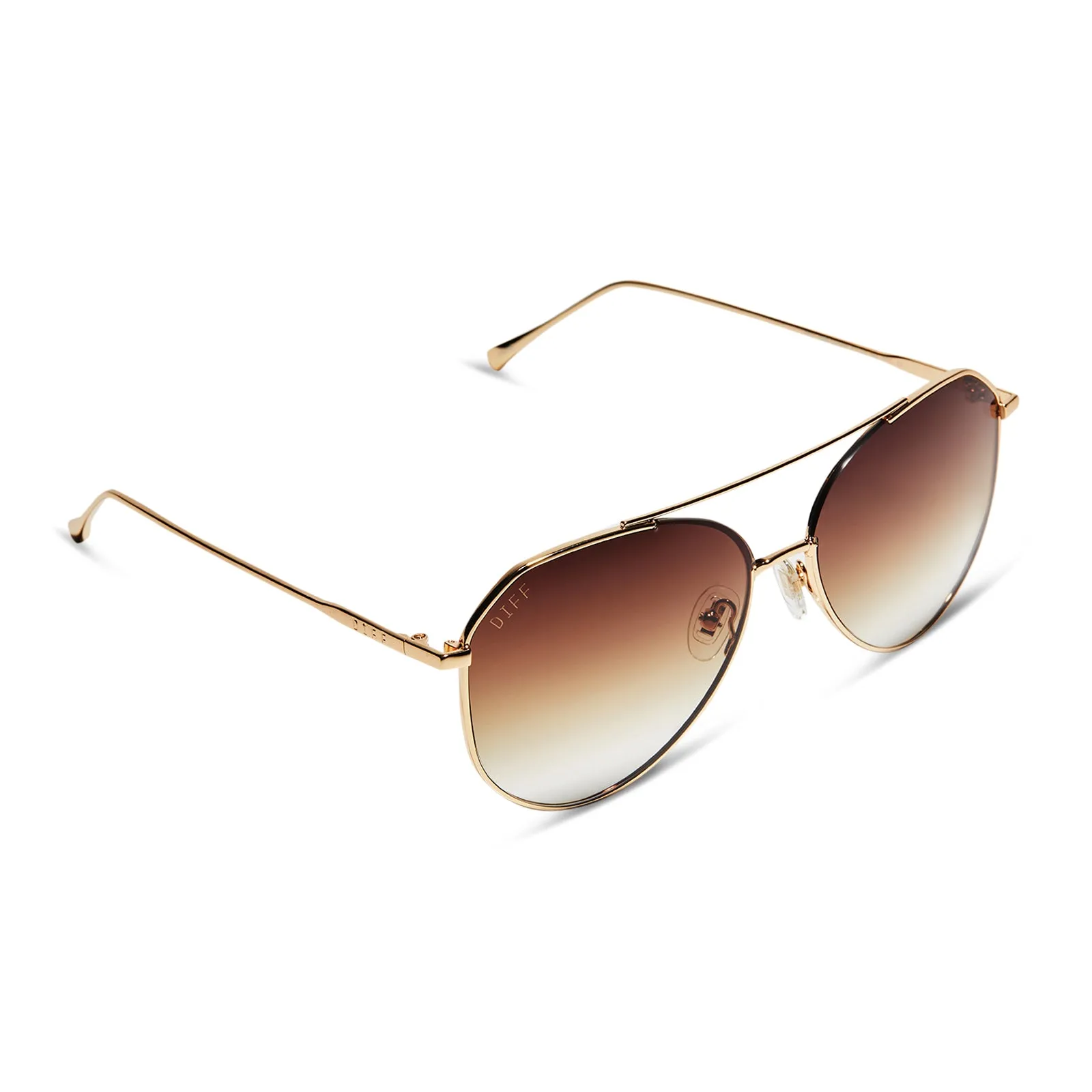 JANE - GOLD + BROWN GRADIENT SHARP SUNGLASSES sold by Diff Eyewear product image thumbnail 4
