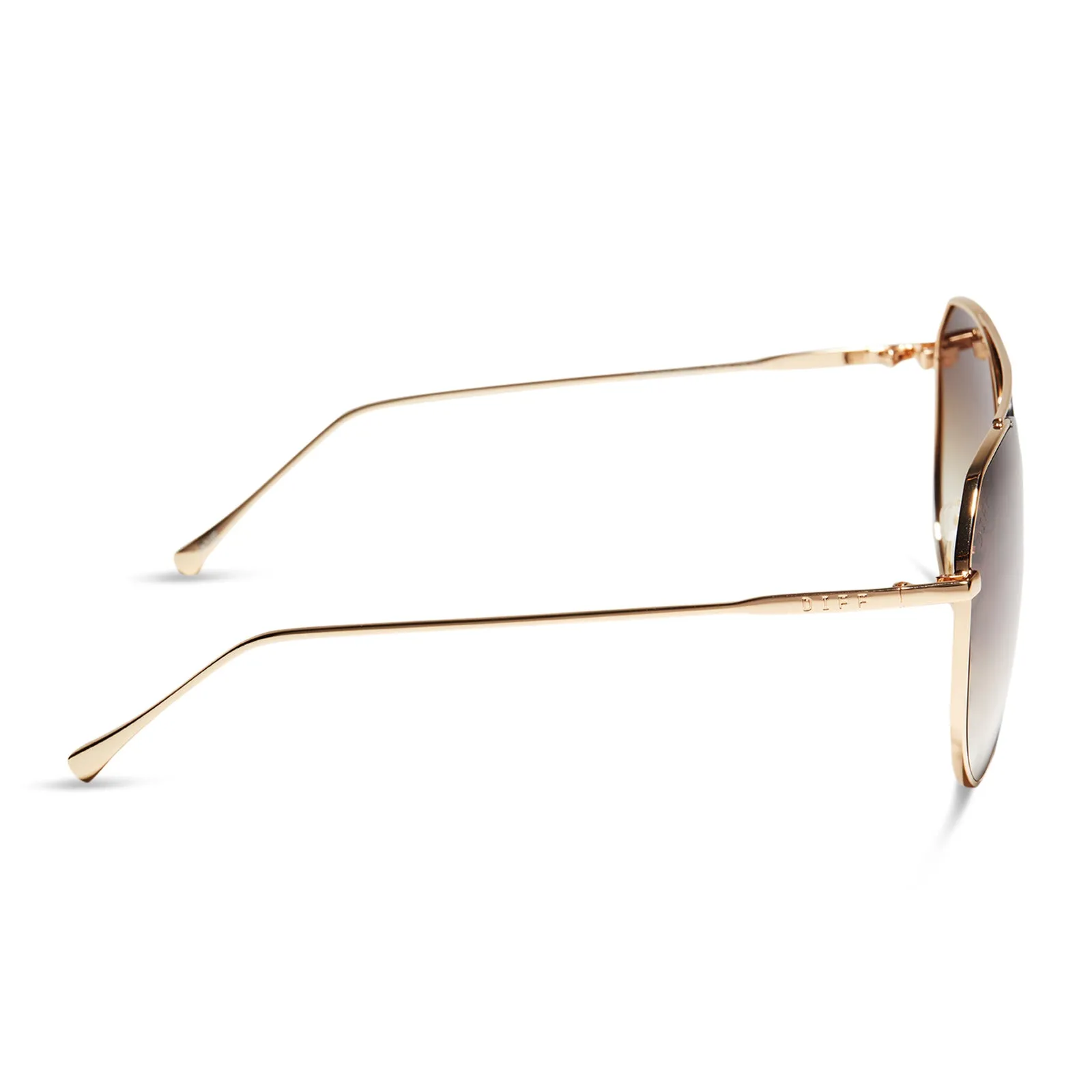 JANE - GOLD + BROWN GRADIENT SHARP SUNGLASSES sold by Diff Eyewear product image thumbnail 3