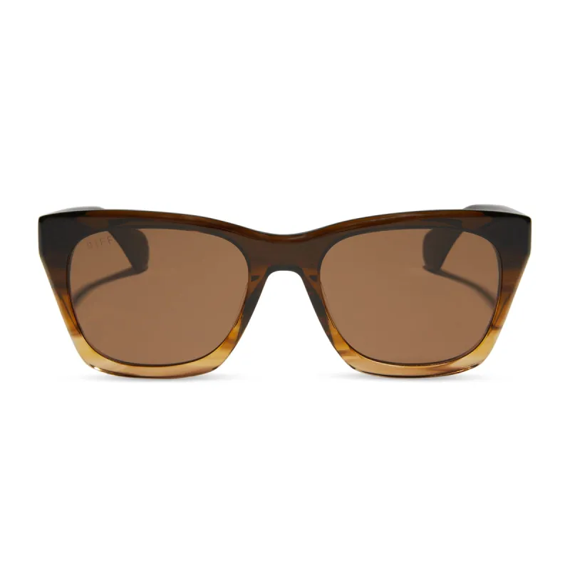 DEAN XL - WHISKEY FADE + BROWN + POLARIZED SUNGLASSES sold by Diff Eyewear