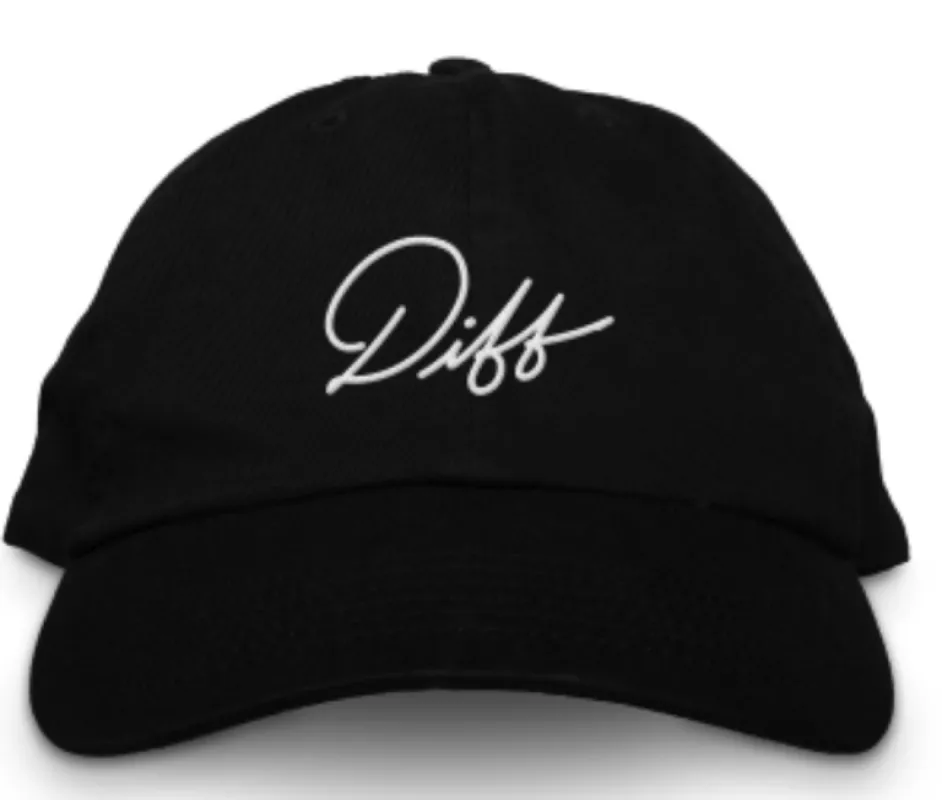 DIFF Dad Hat Black + White Emb sold by Diff Eyewear