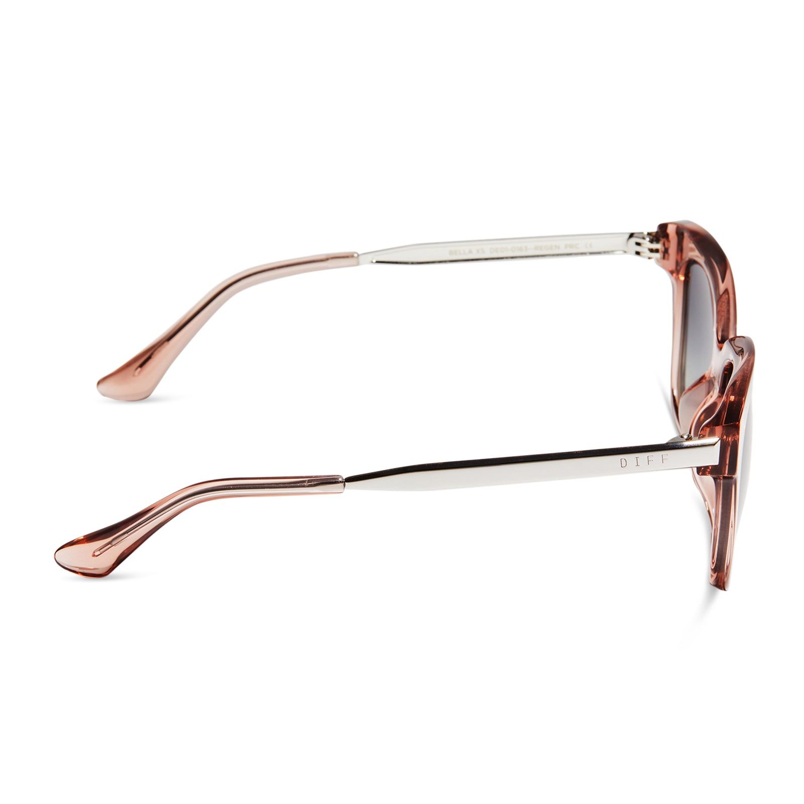 BELLA XS - ROSE STONE + GREY GRADIENT FLASH SUNGLASSES sold by Diff Eyewear product image thumbnail 3