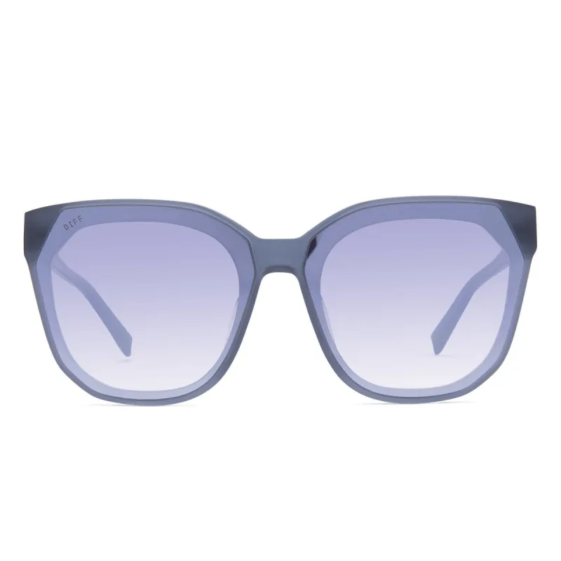 GIA - HAZY SAPPHIRE + GREY GRADIENT FLASH SUNGLASSES sold by Diff Eyewear