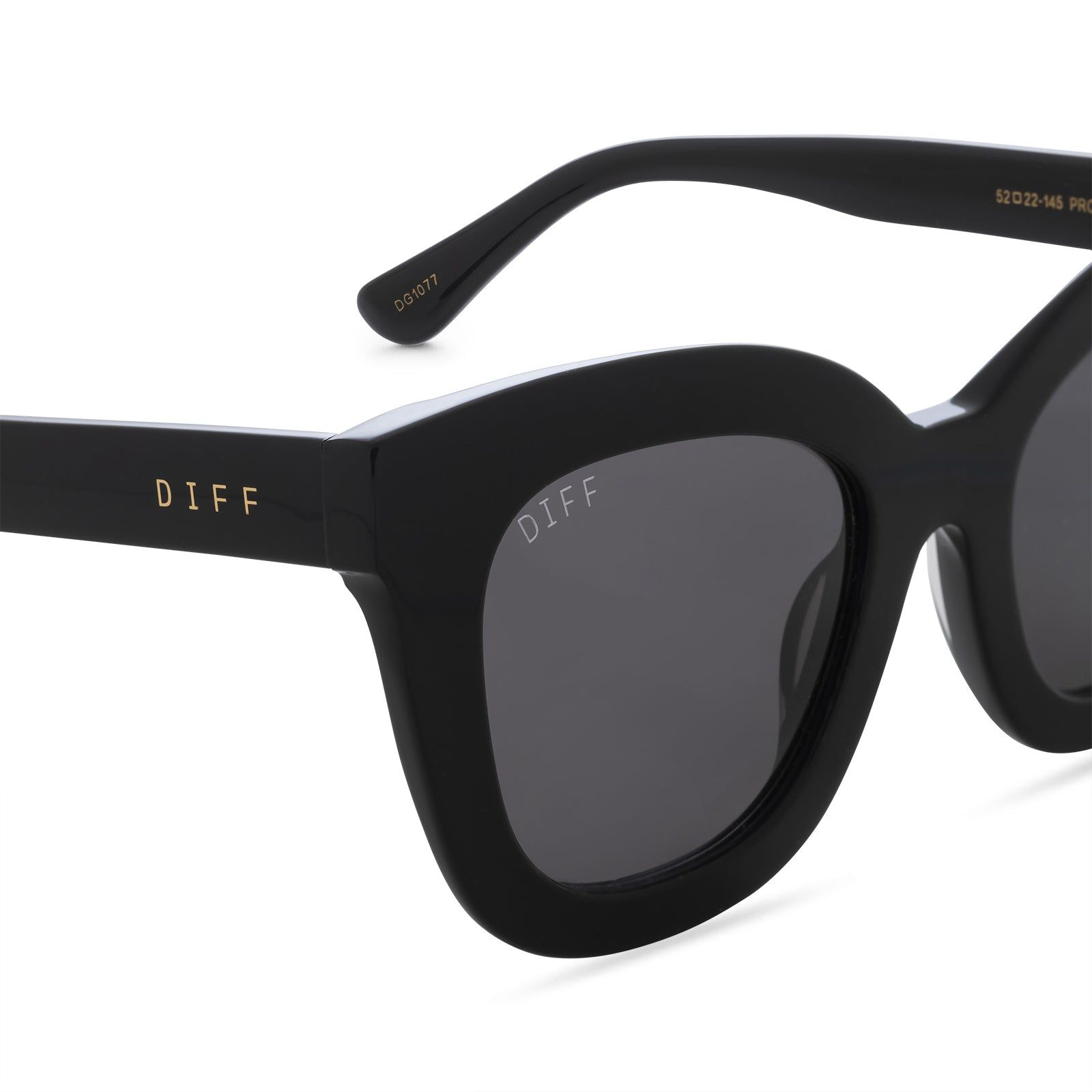 NOEMI - BLACK + GREY POLARIZED SUNGLASSES sold by Diff Eyewear product image thumbnail 3