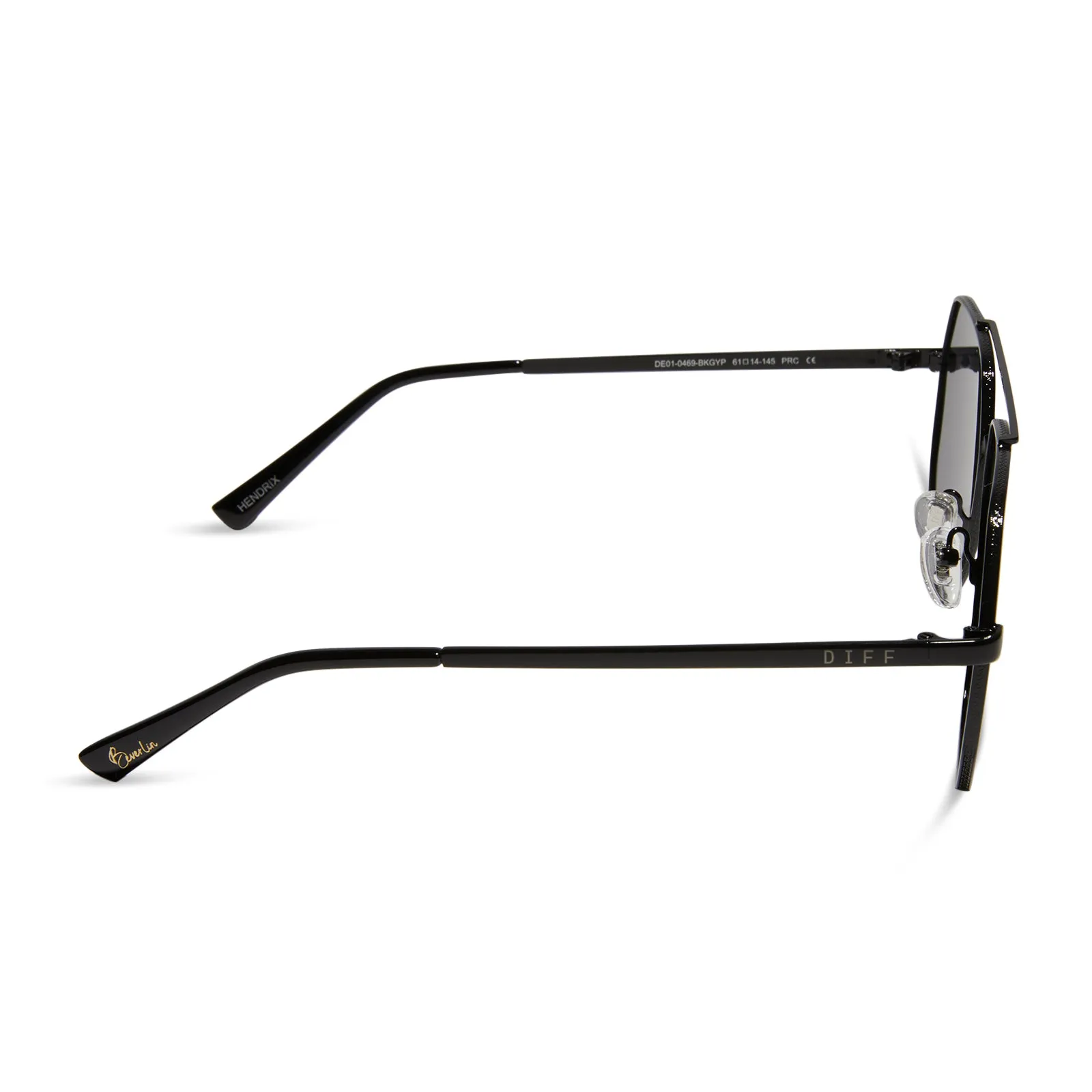 BEVERLIN - HENDRIX + BLACK + GREY POLARIZED SUNGLASSES sold by Diff Eyewear product image thumbnail 3