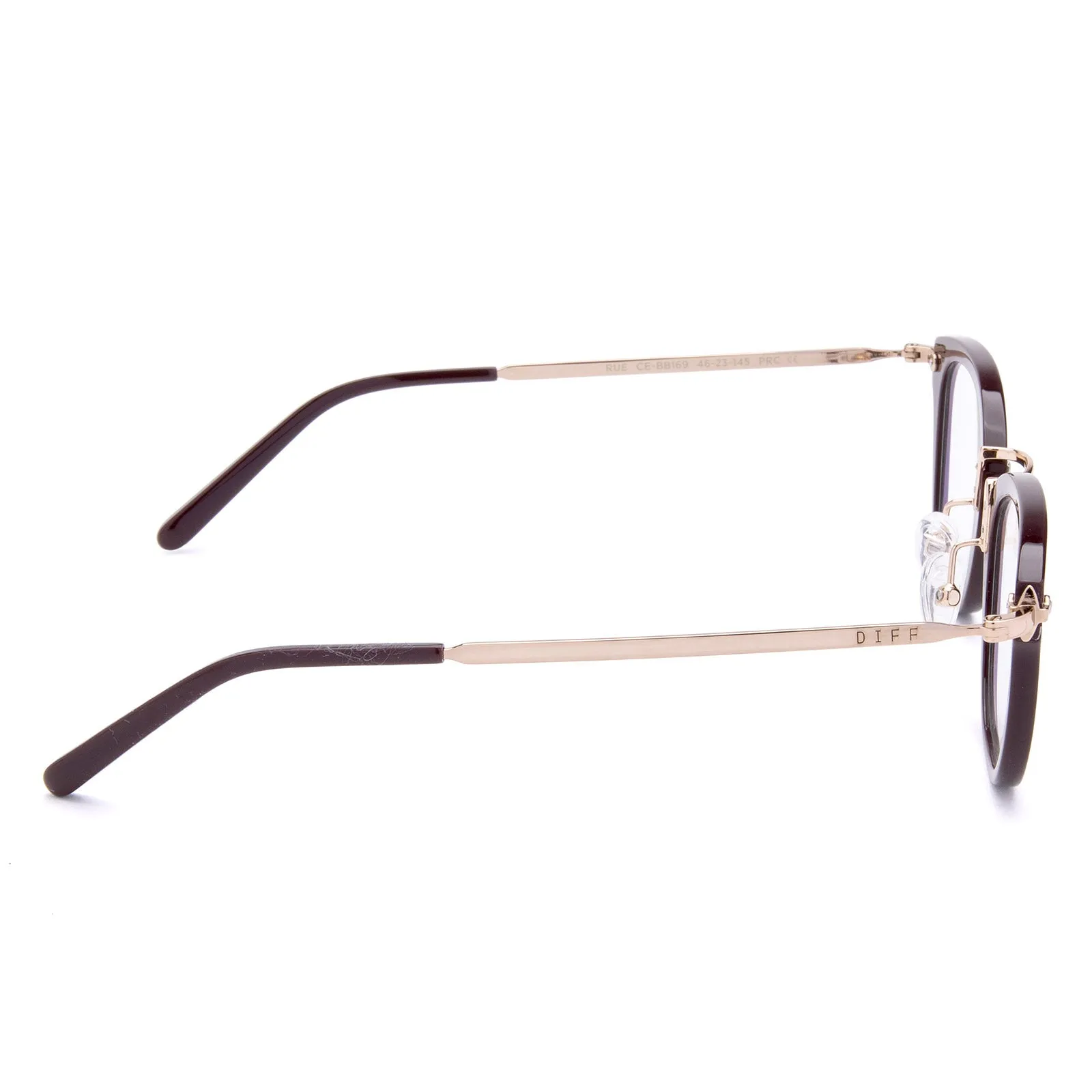 RUE - CLARET + BLUE LIGHT TECHNOLOGY GLASSES sold by Diff Eyewear product image thumbnail 4