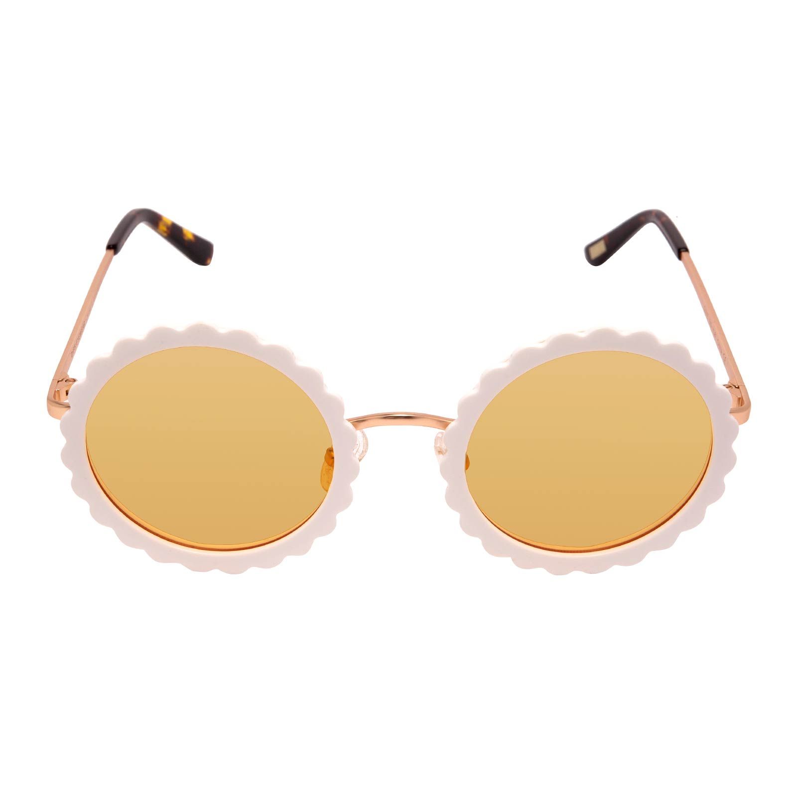 DIXIE - BRUSHED GOLD WHITE FLOWER + YELLOW SUNGLASSES sold by Diff Eyewear product image thumbnail 6