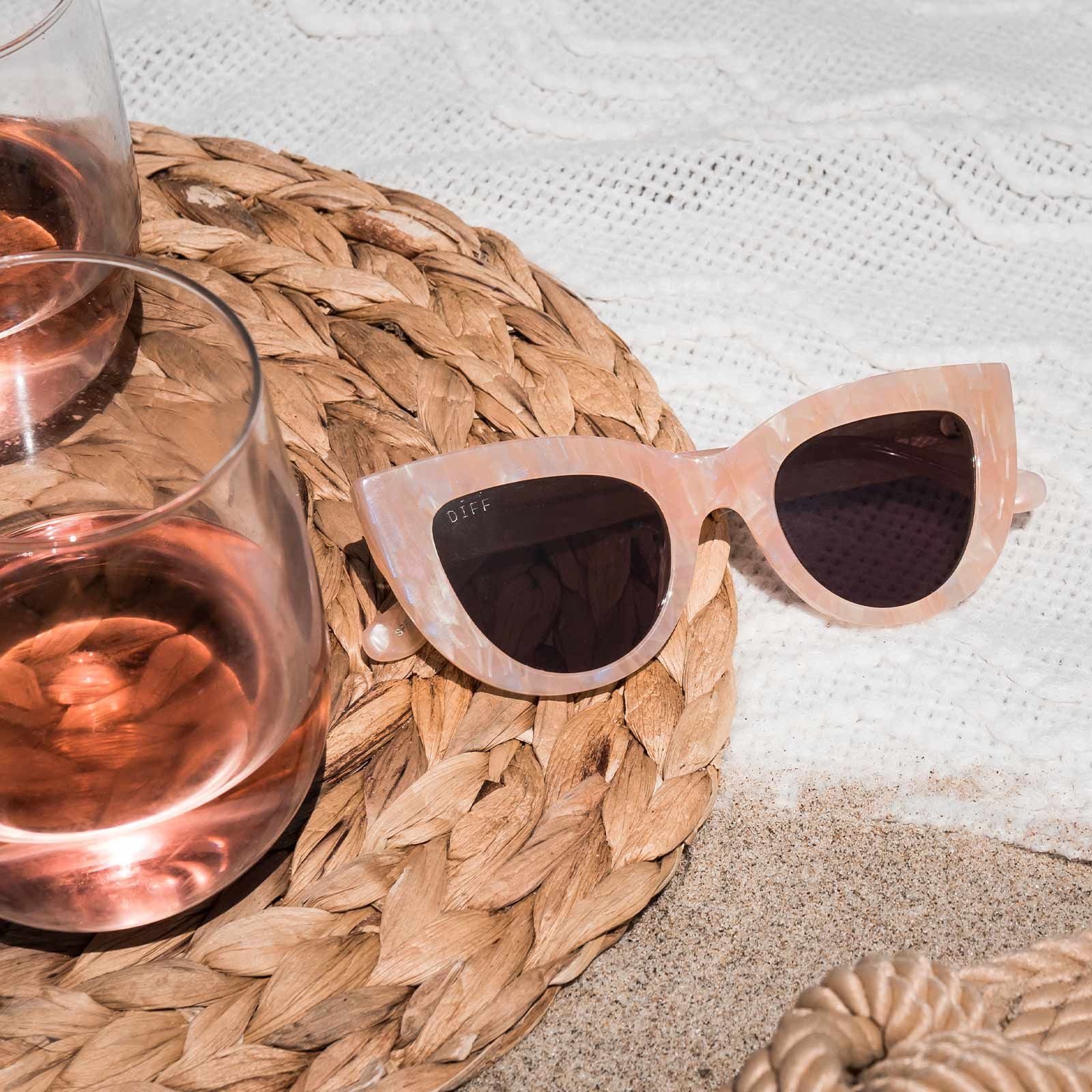 KIMMY - CITRINE PEARL + TAUPE FLASH SUNGLASSES sold by Diff Eyewear product image thumbnail 5