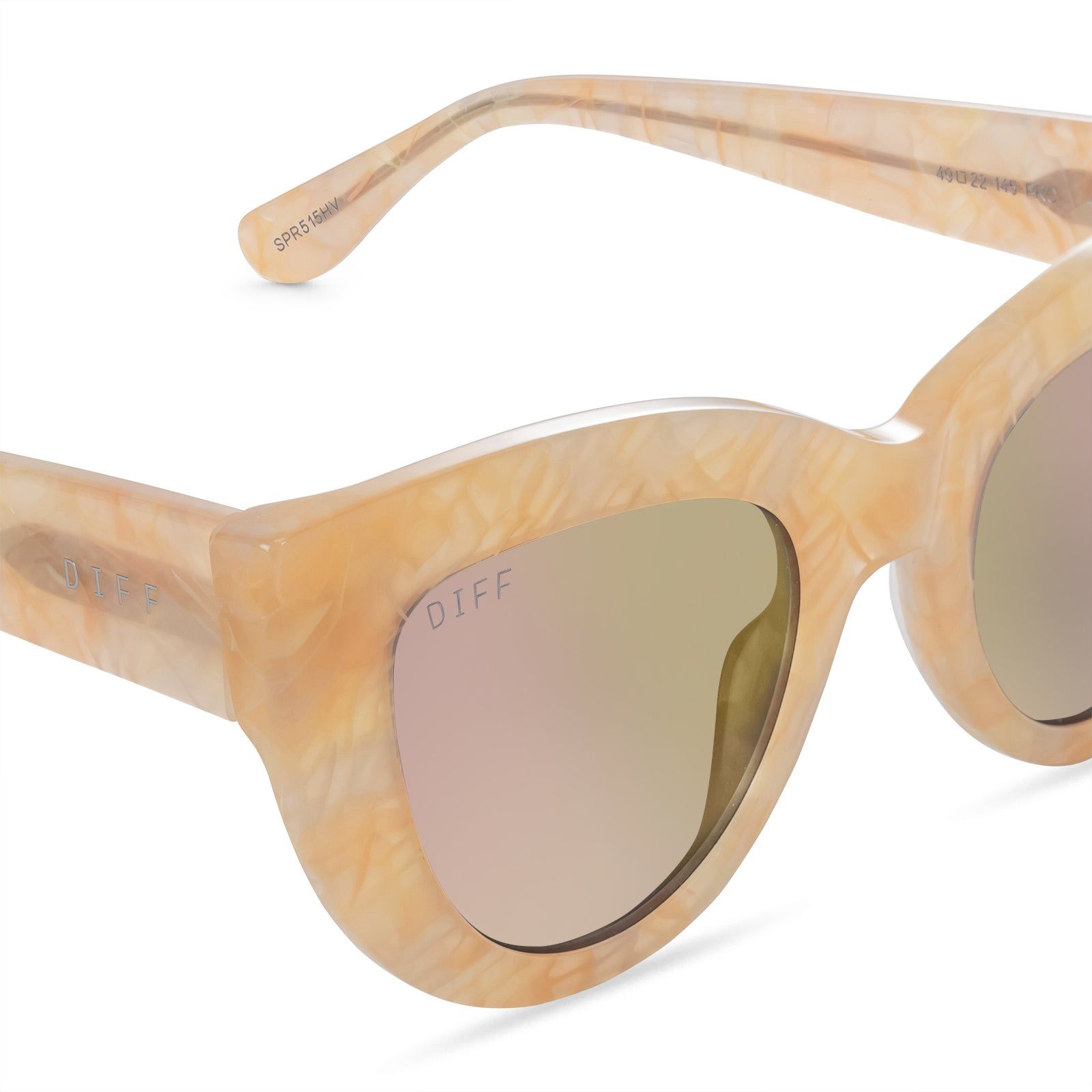 KIMMY - CITRINE PEARL + TAUPE FLASH SUNGLASSES sold by Diff Eyewear product image thumbnail 3