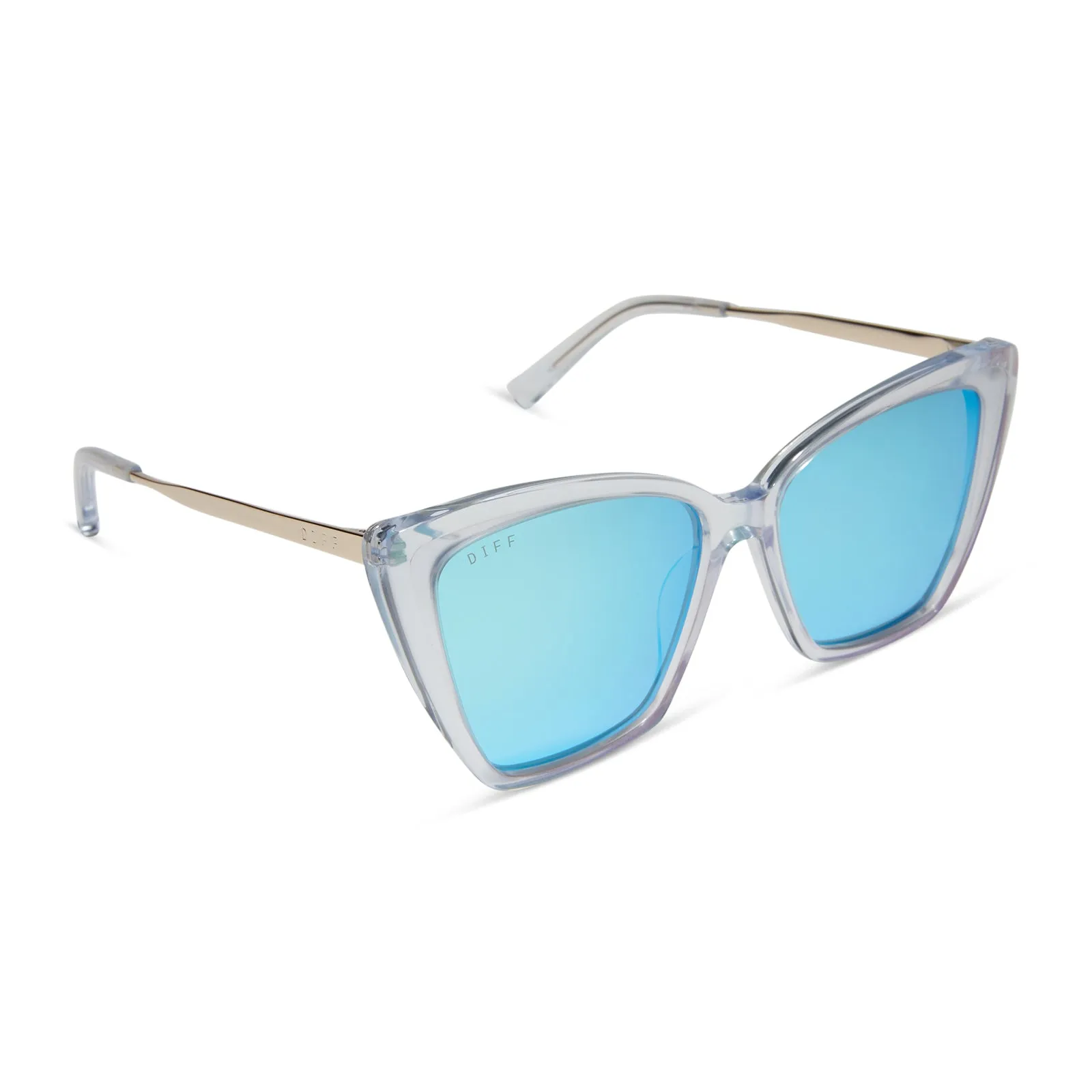 BECKY II - OPALESCENT TURQUOISE + TURQUOISE ICE MIRROR SUNGLASSES sold by Diff Eyewear product image thumbnail 2