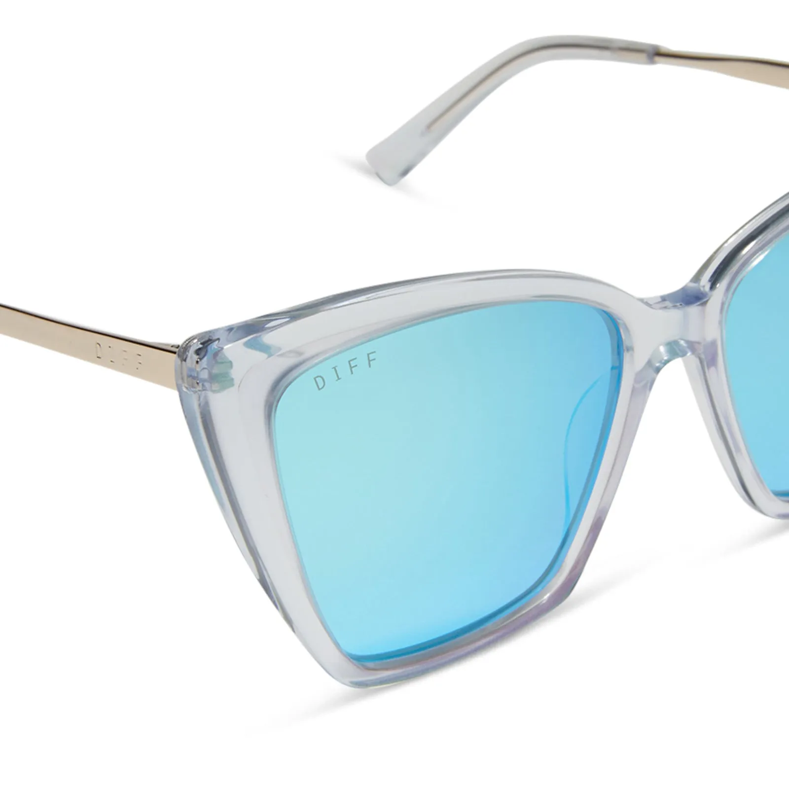 BECKY II - OPALESCENT TURQUOISE + TURQUOISE ICE MIRROR SUNGLASSES sold by Diff Eyewear product image thumbnail 4