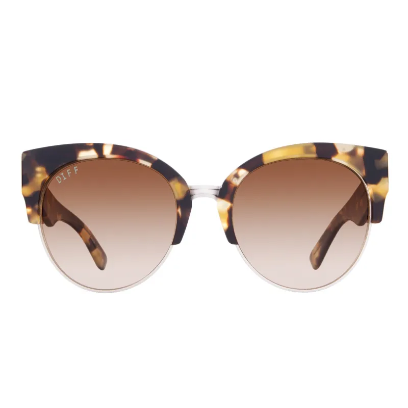 STELLA - MATTE MOSS HAVANA BRUSHED SILVER + BROWN GRADIENT + POLARIZED SUNGLASSES sold by Diff Eyewear