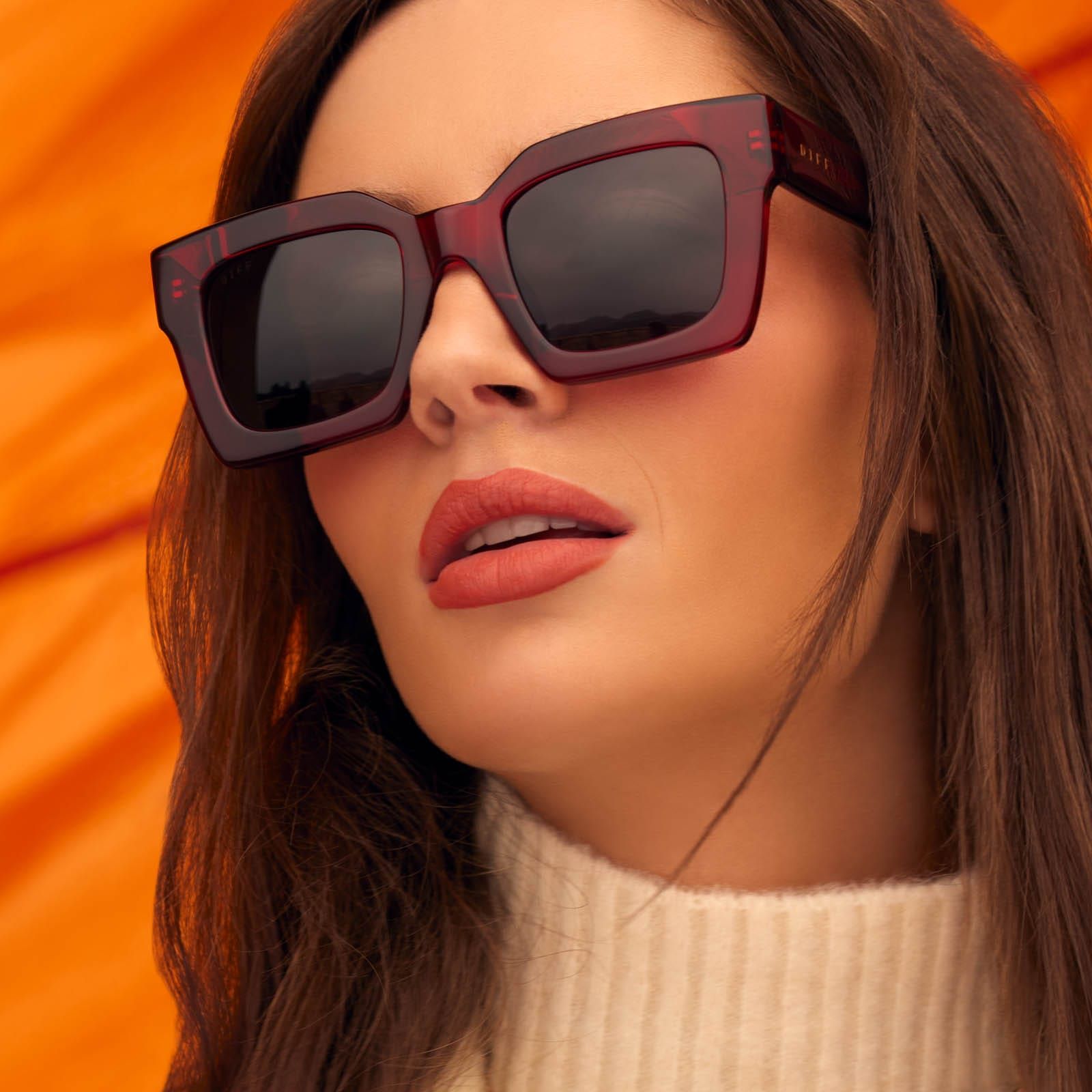 DANI - CARMINE + GREY POLARIZED SUNGLASSES sold by Diff Eyewear product image thumbnail 5