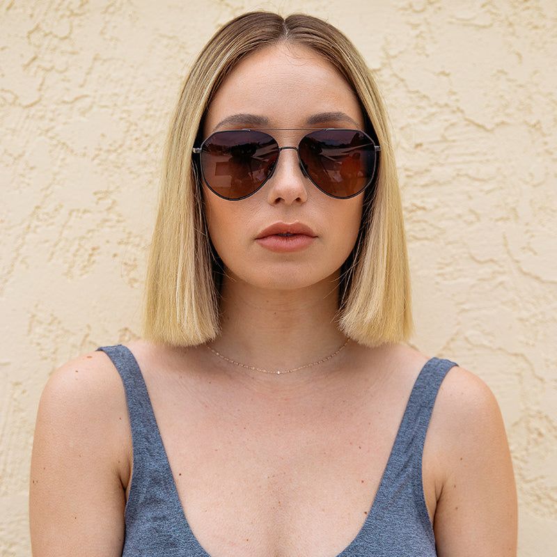 DASH - BRUSHED GUNMETAL + BROWN GRADIENT + POLARIZED SUNGLASSES sold by Diff Eyewear product image thumbnail 2