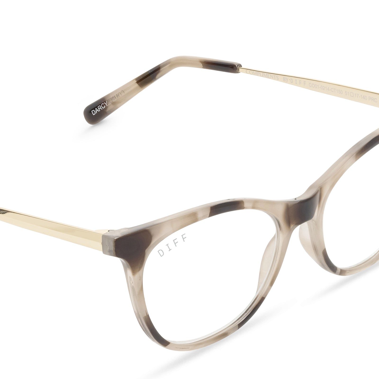 DARCY - CREAM TORTOISE + CLEAR GLASSES sold by Diff Eyewear product image thumbnail 4