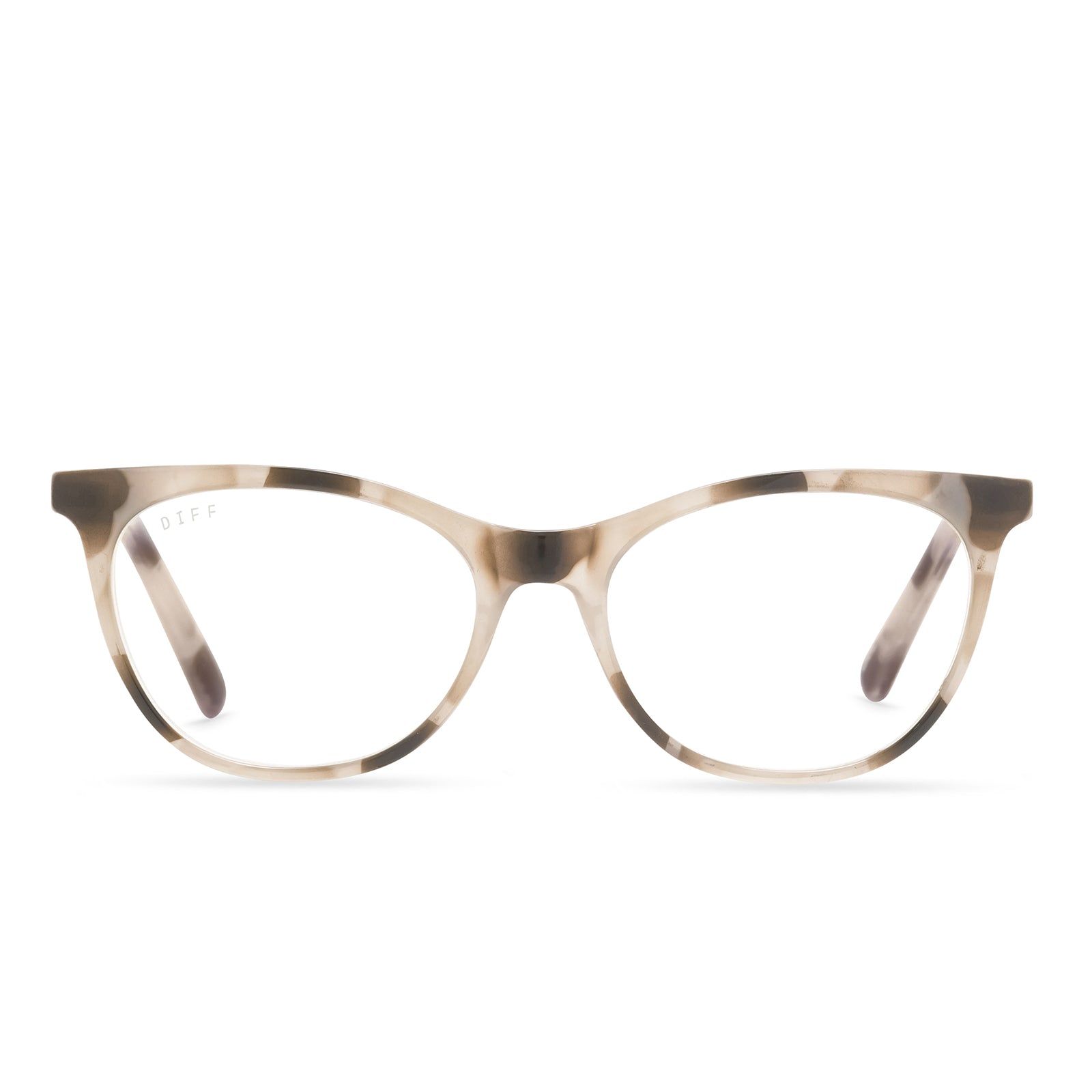 DARCY - CREAM TORTOISE + CLEAR GLASSES sold by Diff Eyewear
