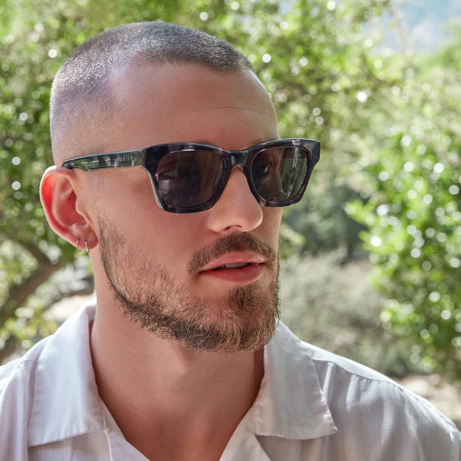 DEAN - BLACK MARBLE + GREY POLARIZED SUNGLASSES sold by Diff Eyewear product image thumbnail 5