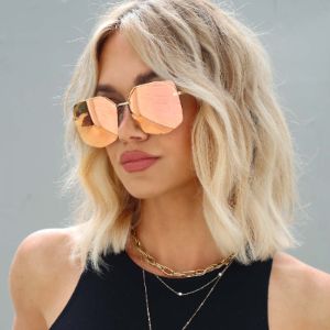BREE - GOLD + PEACH MIRROR SUNGLASSES sold by Diff Eyewear