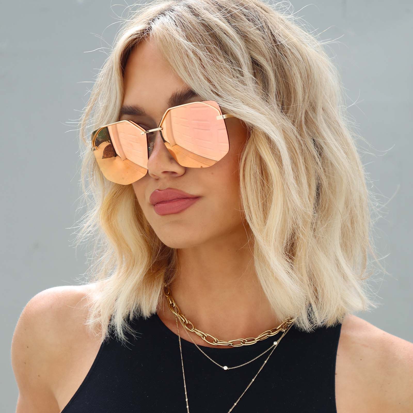 BREE - GOLD + PEACH MIRROR SUNGLASSES sold by Diff Eyewear product image thumbnail 5