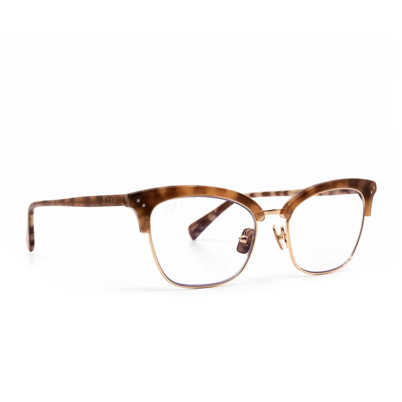 LUCY - ROSE GOLD + PLUM TORTOISE +BLUE LIGHT TECHNOLOGY CLEAR GLASSES sold by Diff Eyewear product image thumbnail 2