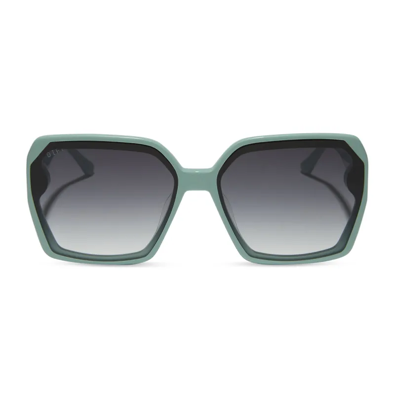 PRESLEY - STEEL TEAL + GREY GRADIENT SUNGLASSES sold by Diff Eyewear