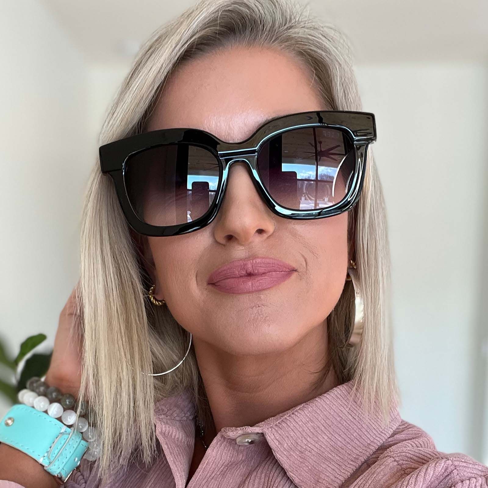 MAKAY - BLACK + GREY GRADIENT SHARP SUNGLASSES sold by Diff Eyewear product image thumbnail 5