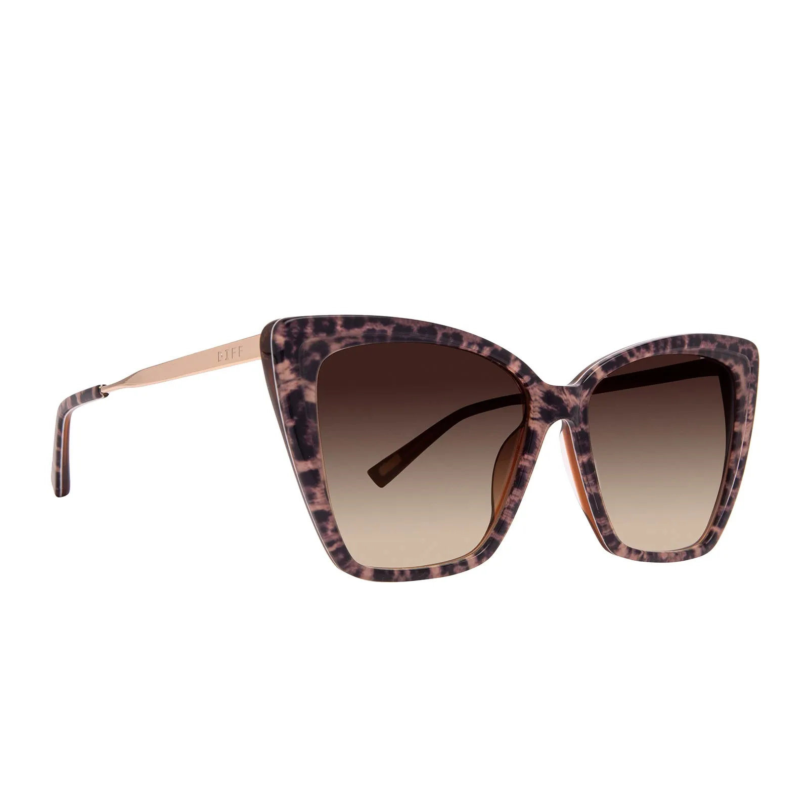 BECKY II - LEOPARD TORTOISE + BROWN GRADIENT SUNGLASSES sold by Diff Eyewear product image thumbnail 2