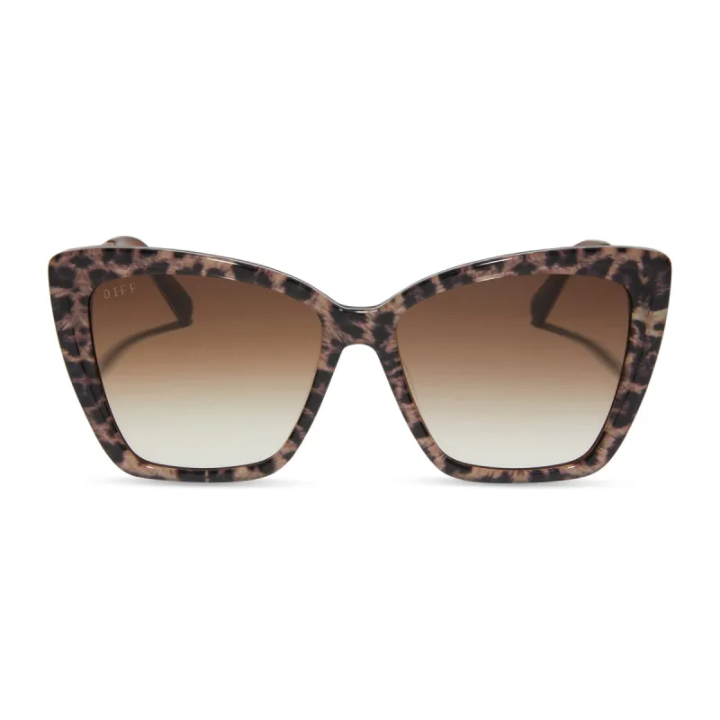 BECKY II - LEOPARD TORTOISE + BROWN GRADIENT SUNGLASSES sold by Diff Eyewear