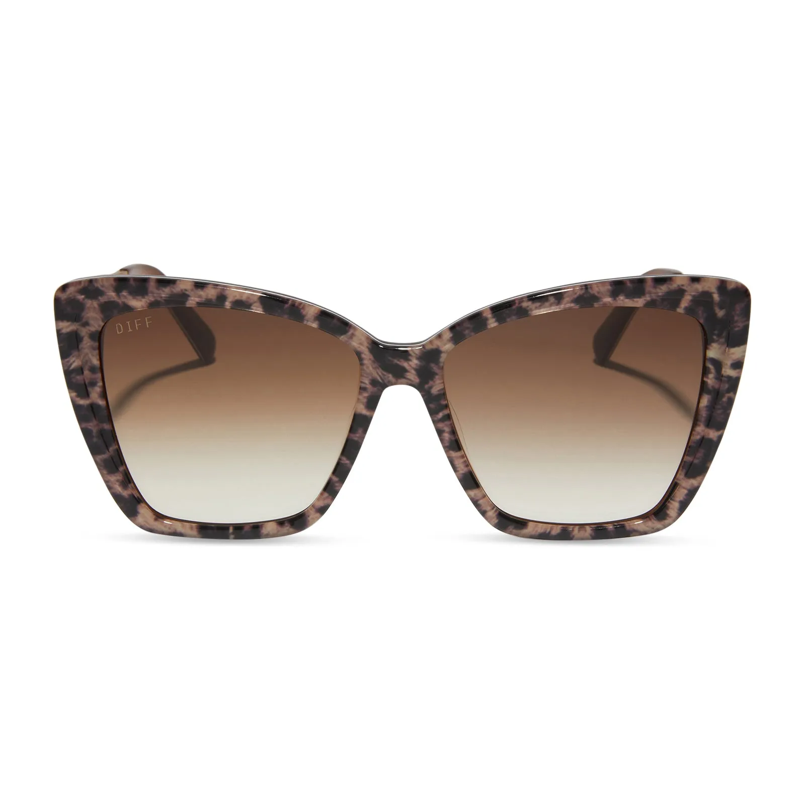 BECKY II - LEOPARD TORTOISE + BROWN GRADIENT SUNGLASSES sold by Diff Eyewear