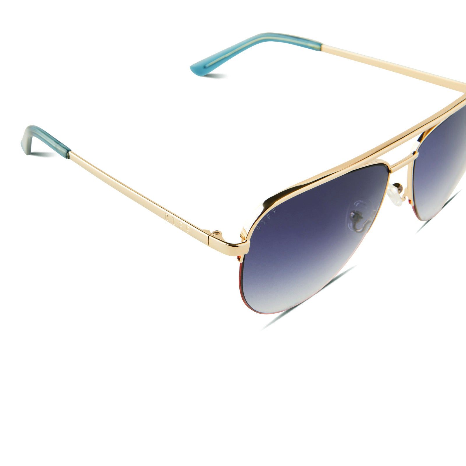 TATE - GOLD + BLUE GRADIENT SUNGLASSES sold by Diff Eyewear product image thumbnail 4