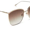 VITTORIA - GOLD + BROWN GRADIENT + POLARIZED SUNGLASSES sold by Diff Eyewear