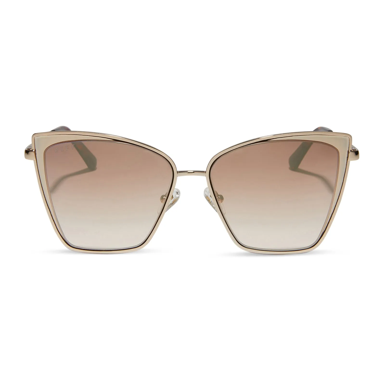 BECKY - GOLD + FLASH BROWN GRADIENT SUNGLASSES sold by Diff Eyewear