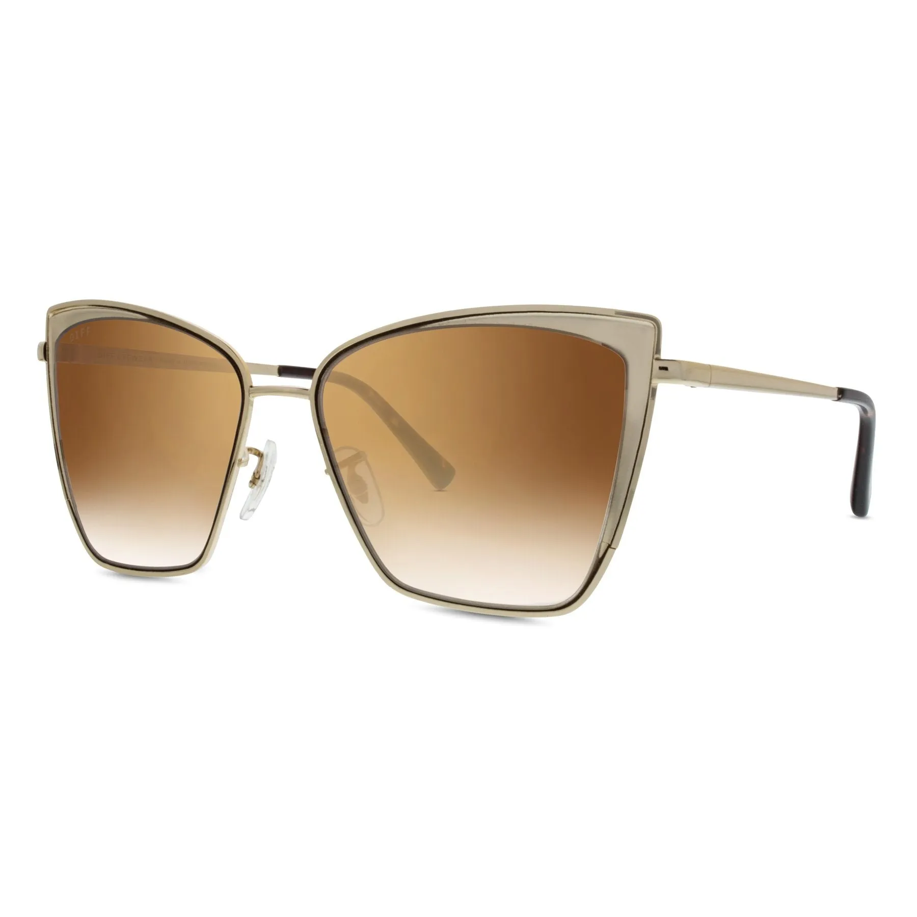 BECKY - GOLD + FLASH BROWN GRADIENT SUNGLASSES sold by Diff Eyewear product image thumbnail 2