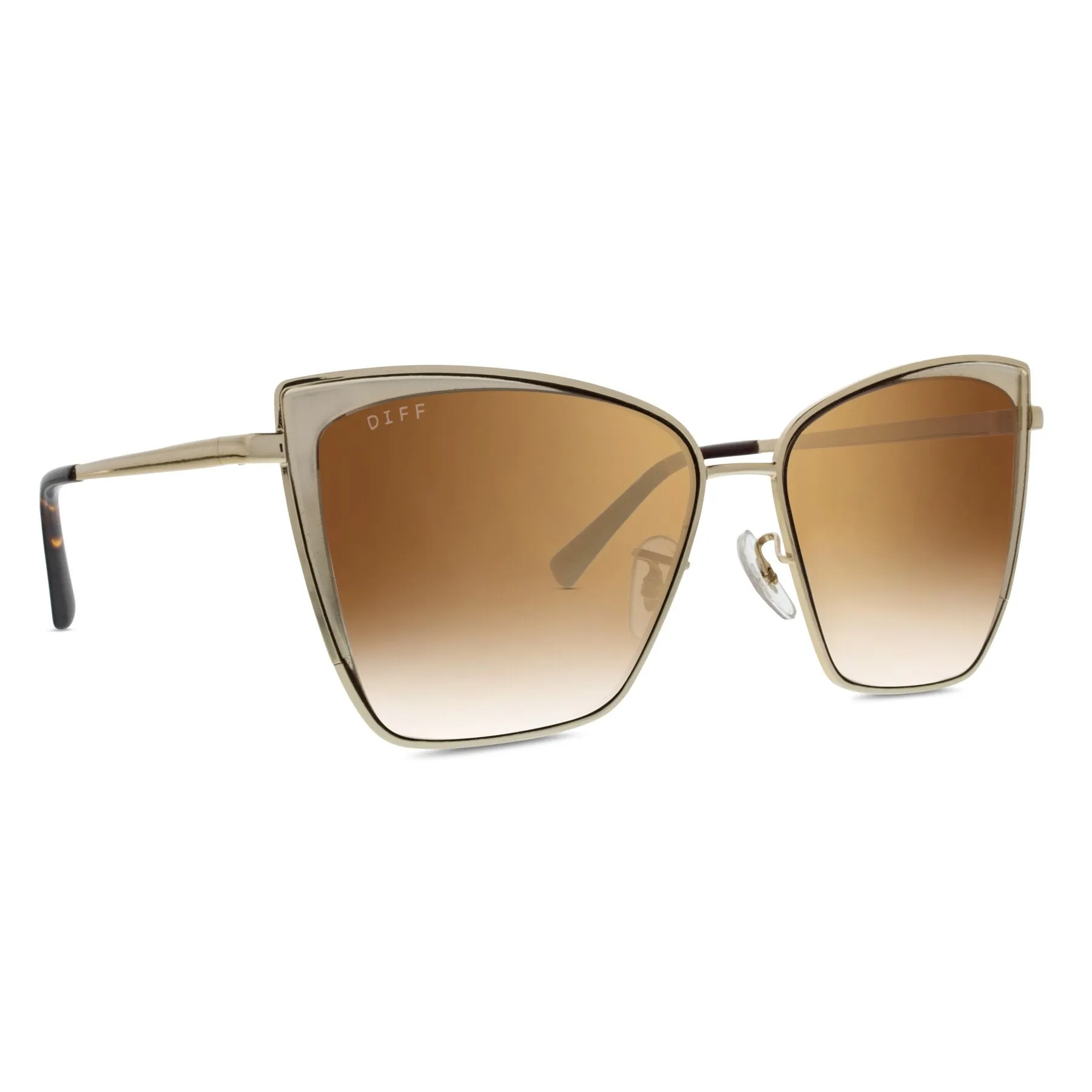 BECKY - GOLD + FLASH BROWN GRADIENT SUNGLASSES sold by Diff Eyewear product image thumbnail 3