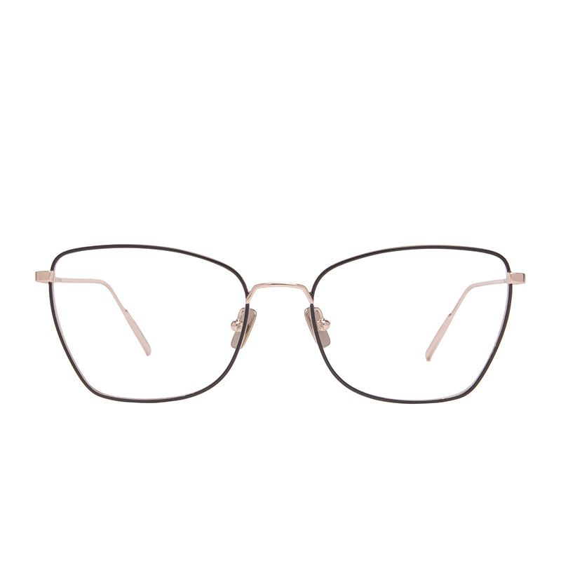 CHARLOTTE - GOLD MATTE BLACK + BLUE LIGHT TECHNOLOGY CLEAR GLASSES sold by Diff Eyewear
