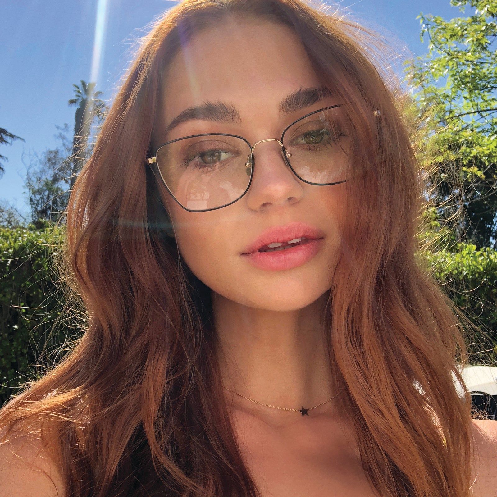 CHARLOTTE - GOLD MATTE BLACK + BLUE LIGHT TECHNOLOGY CLEAR GLASSES sold by Diff Eyewear product image thumbnail 4