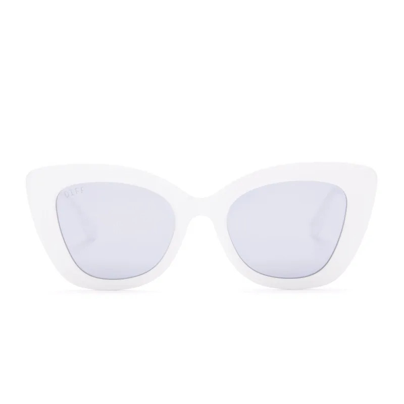 RAVEN - WHITE + LAVENDER FLASH SUNGLASSES sold by Diff Eyewear