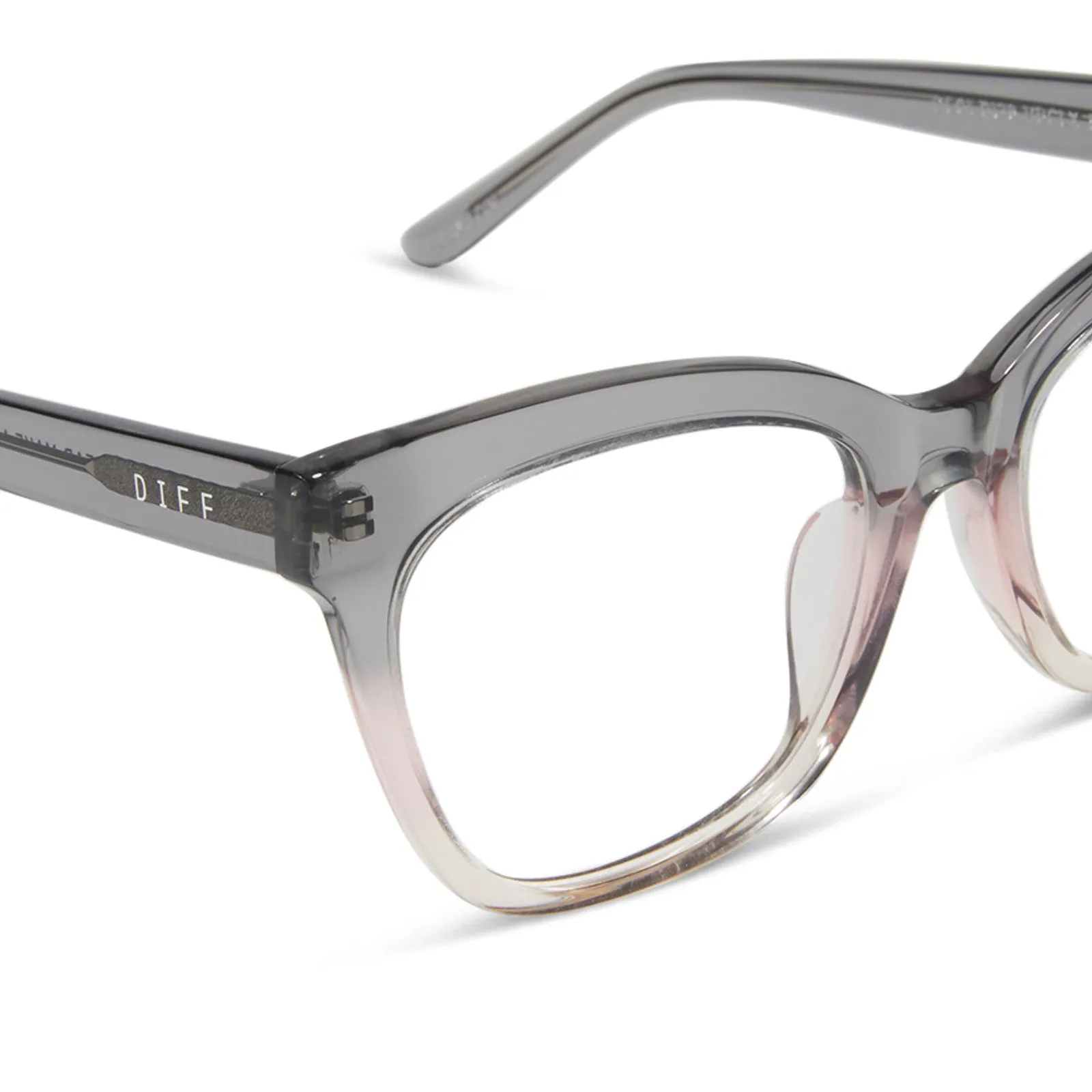 WINSTON - SMOKE ROSE CRYSTAL OMBRE + PRESCRIPTION GLASSES sold by Diff Eyewear product image thumbnail 4