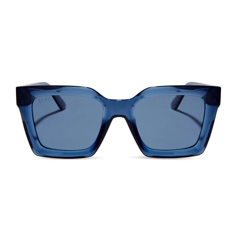 MADI NELSON - THE NAVY + NAVY BLUE TRANSPARENT + NAVY BLUE + POLARIZED SUNGLASSES sold by Diff Eyewear