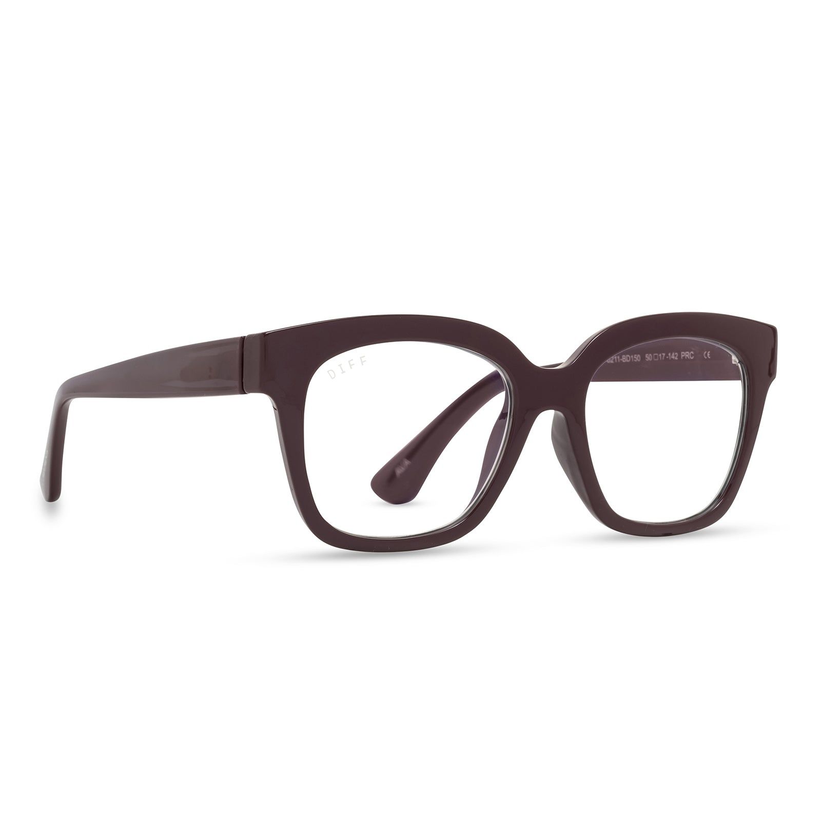 AVA - BURGUNDY + CLEAR GLASSES sold by Diff Eyewear product image thumbnail 2