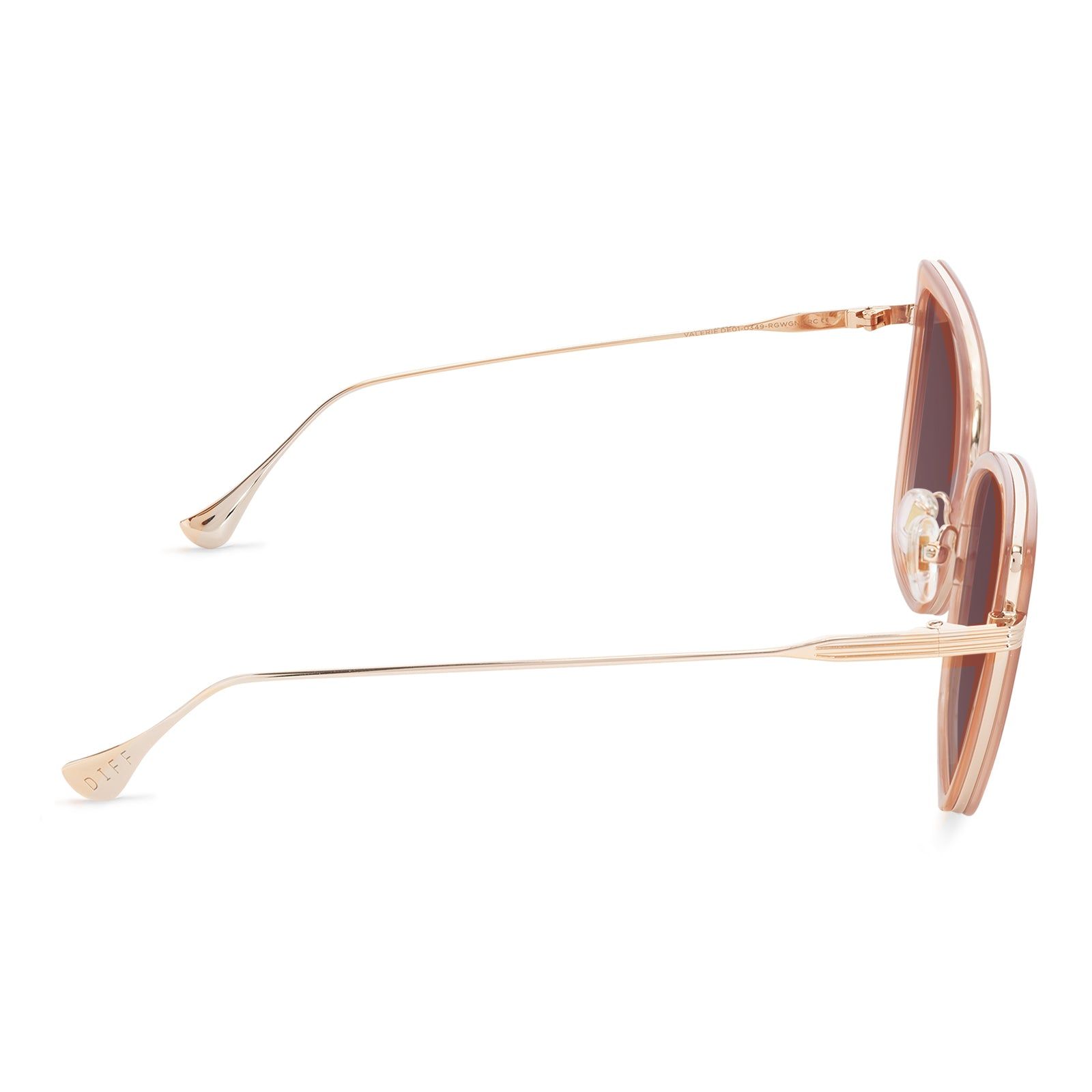 VALERIE - ROSE GOLD + WINE GRADIENT SUNGLASSES sold by Diff Eyewear product image thumbnail 4